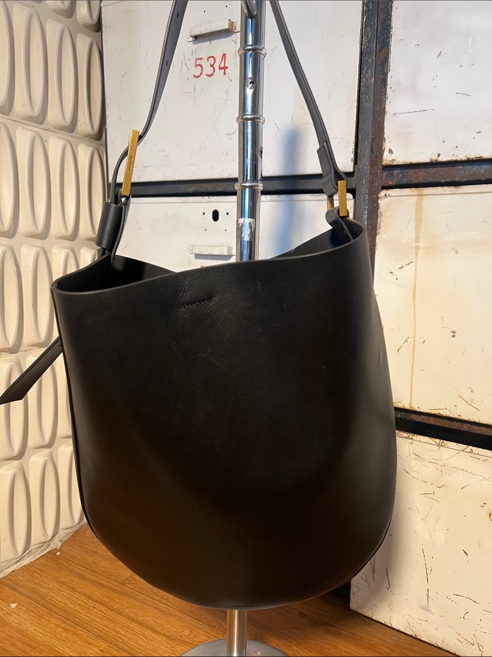 All Saints  Luna Premium Leather Shoulder Hobo  Bag